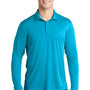 Sport-Tek Mens Moisture Wicking Long Sleeve Polo Shirt - Sapphire Blue