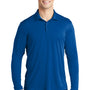 Sport-Tek Mens Moisture Wicking Long Sleeve Polo Shirt - True Royal Blue