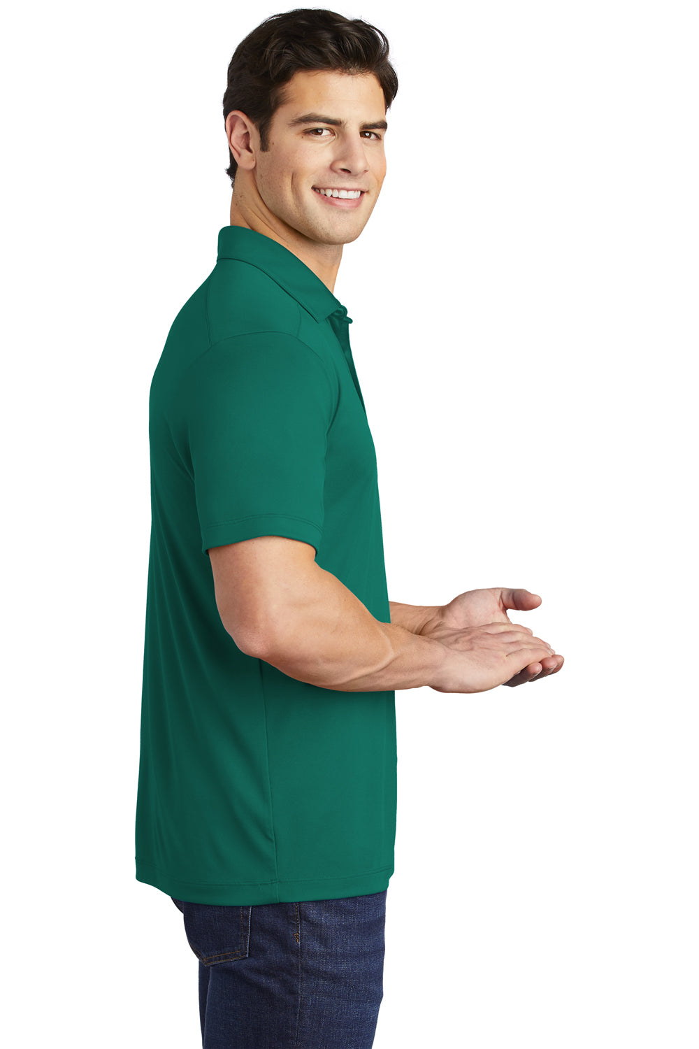 Sport-Tek Mens Short Sleeve Polo Shirt Marine Green Side