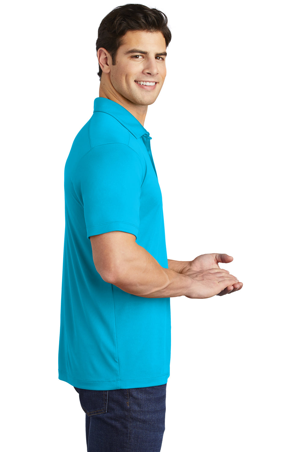 Sport-Tek Mens Short Sleeve Polo Shirt Sapphire Blue Side