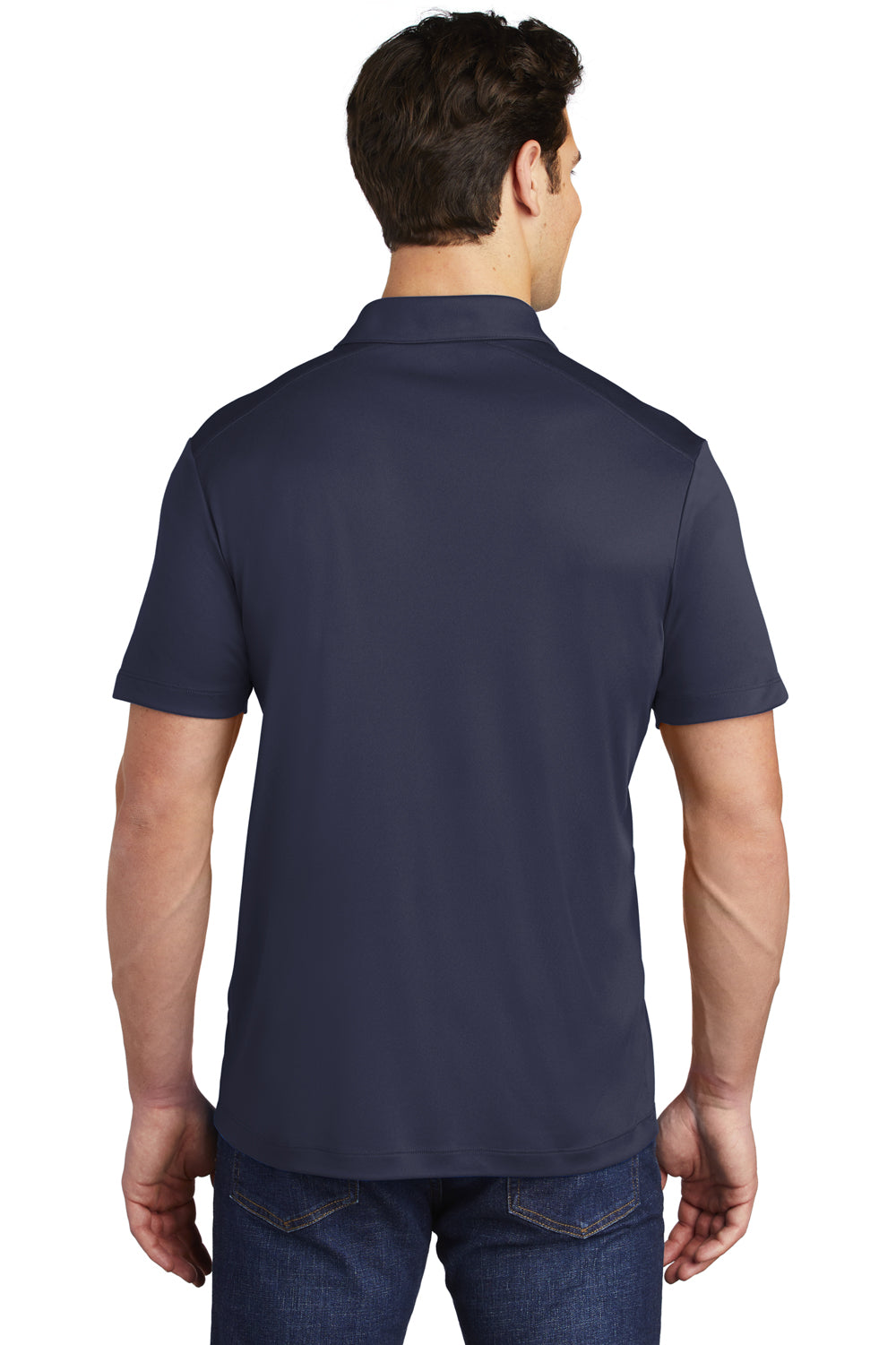 Sport-Tek Mens Short Sleeve Polo Shirt True Navy Blue Side