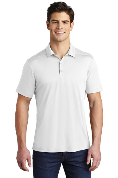 Sport-Tek Mens Short Sleeve Polo Shirt White Front