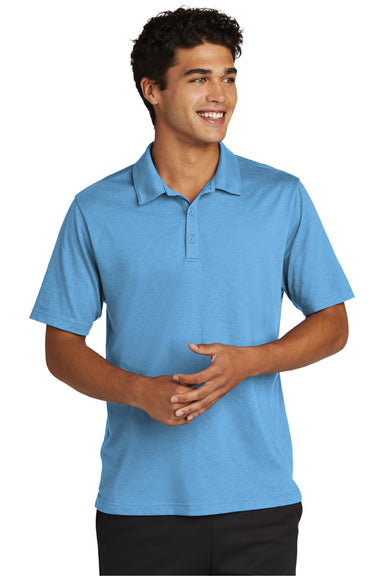 Sport-Tek Mens Strive Short Sleeve Polo Shirt Carolina Blue Front