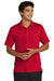 Sport-Tek Mens Strive Short Sleeve Polo Shirt Deep Red Front