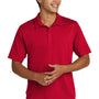 Sport-Tek Mens Strive Moisture Wicking Short Sleeve Polo Shirt - Deep Red