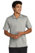 Sport-Tek Mens Strive Short Sleeve Polo Shirt Silver Grey Front