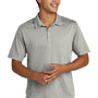Sport-Tek Mens Strive Moisture Wicking Short Sleeve Polo Shirt - Silver Grey