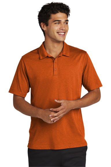 Sport-Tek Mens Strive Short Sleeve Polo Shirt Texas Orange Front