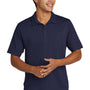 Sport-Tek Mens Strive Moisture Wicking Short Sleeve Polo Shirt - True Navy Blue
