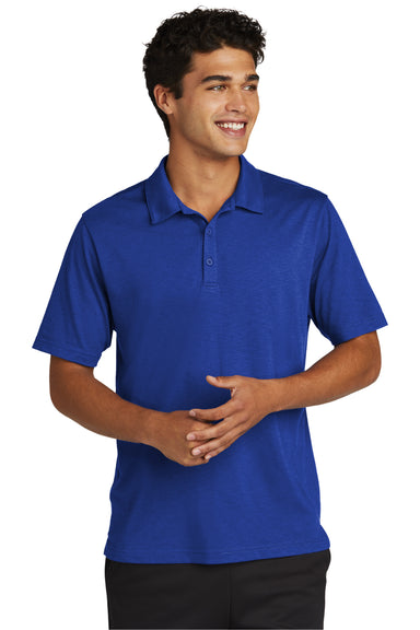 Sport-Tek Mens Strive Short Sleeve Polo Shirt True Royal Blue Front