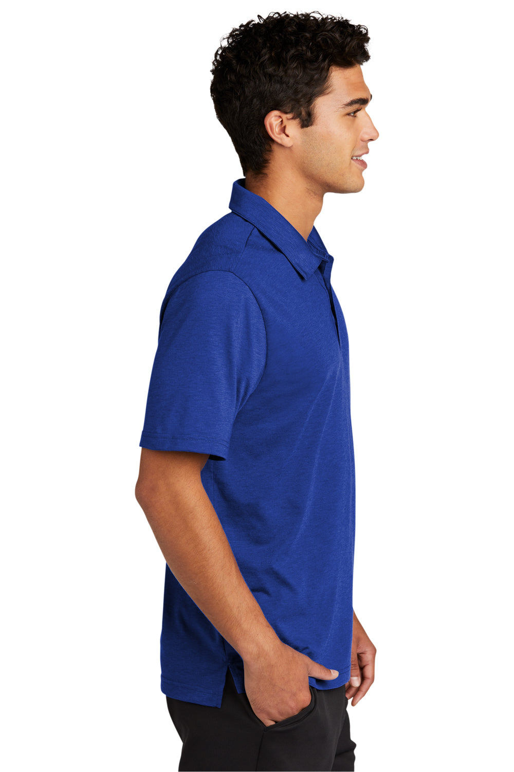 Sport-Tek Mens Strive Short Sleeve Polo Shirt True Royal Blue Side