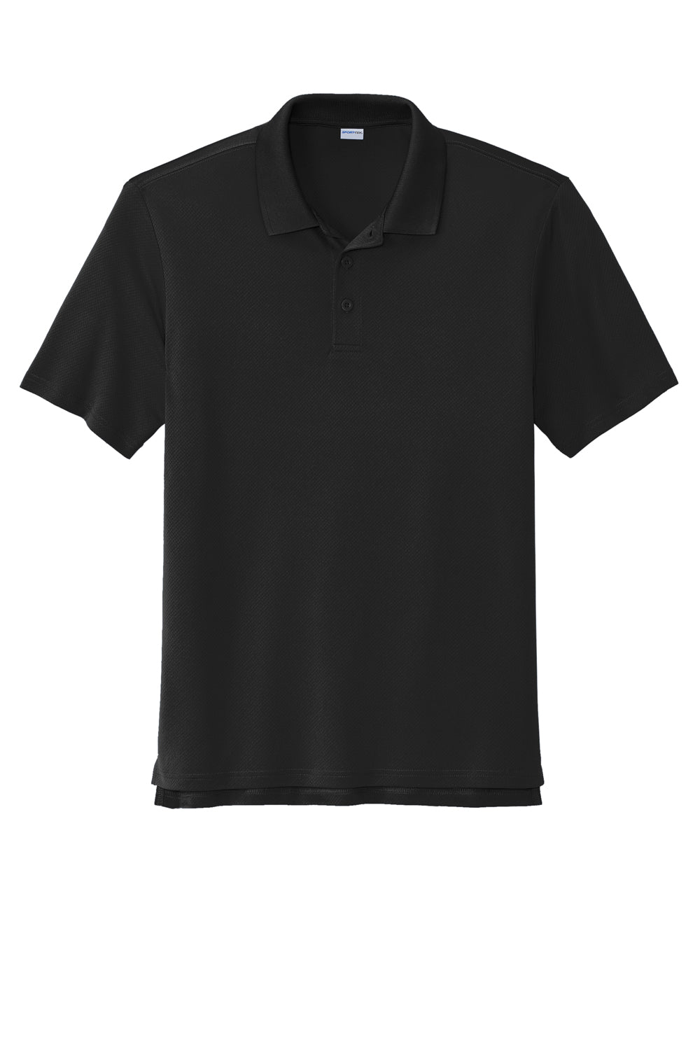 Sport-Tek Mens Sideline Short Sleeve Polo Shirt Black Flat Front