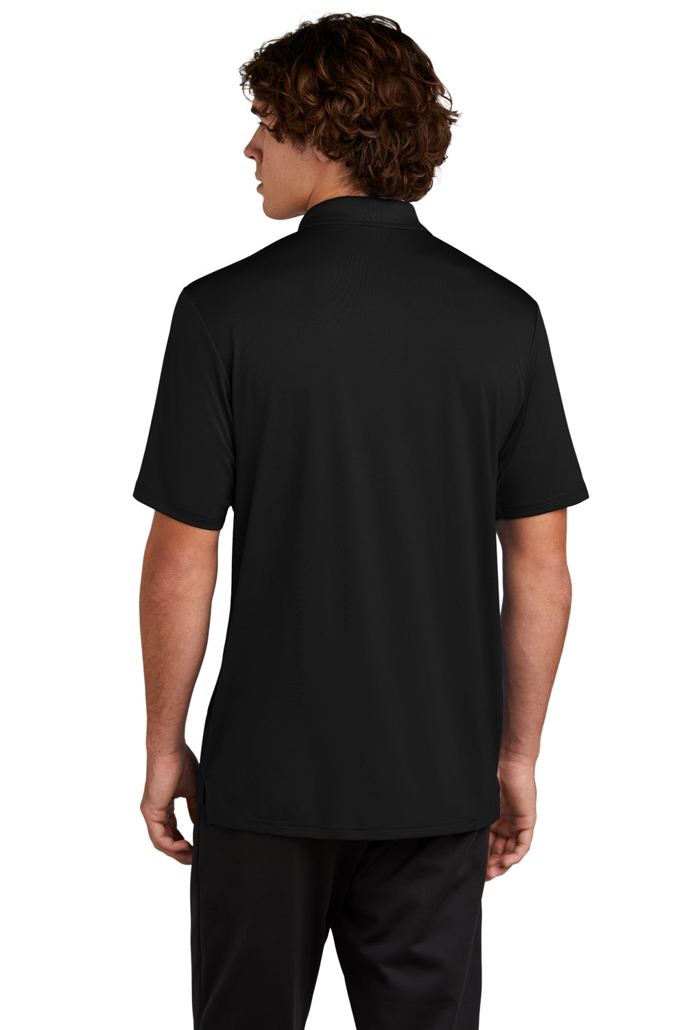 Sport-Tek Mens Sideline Short Sleeve Polo Shirt Black Back