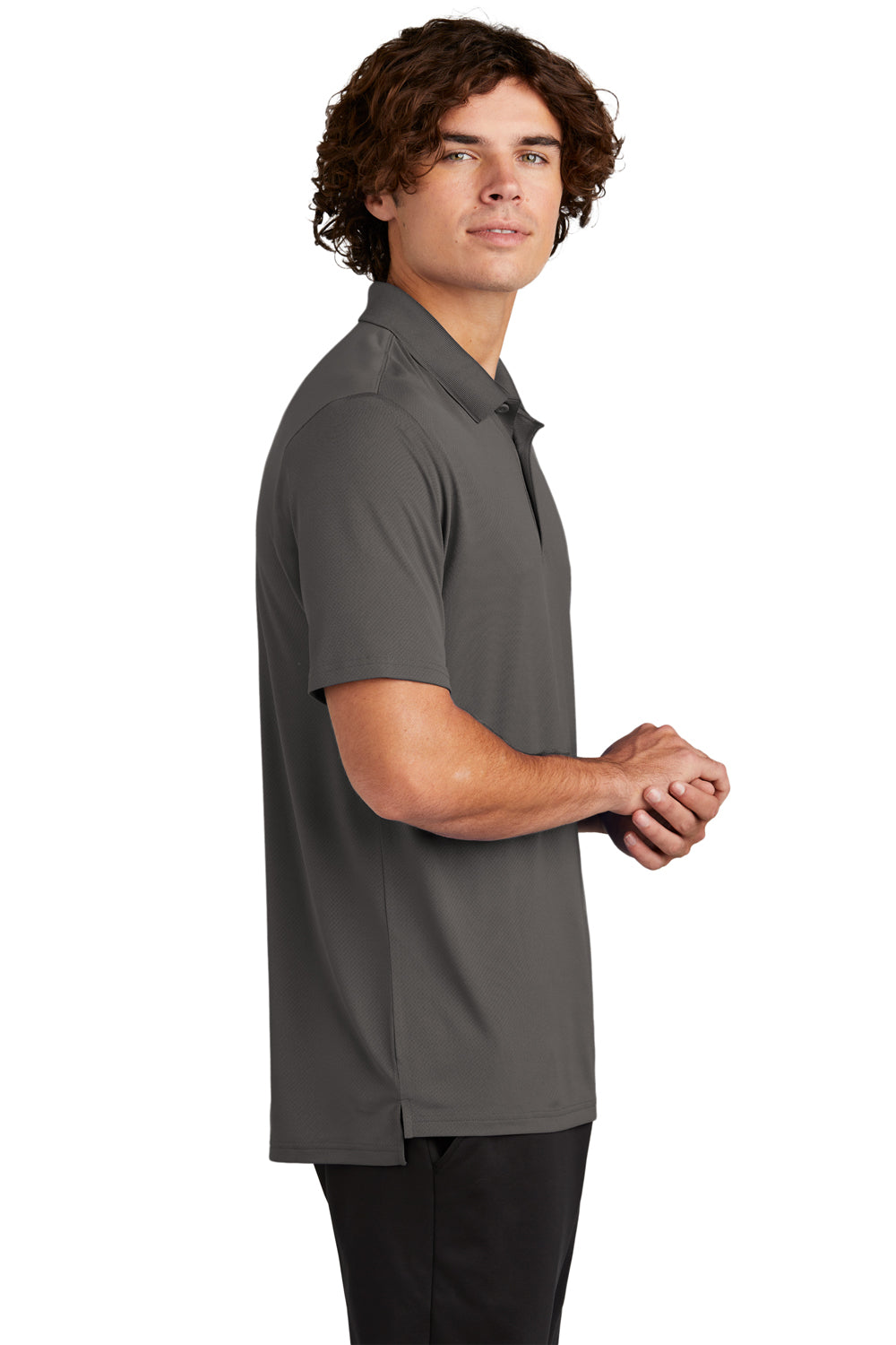 Sport-Tek Mens Sideline Short Sleeve Polo Shirt Graphite Grey Side
