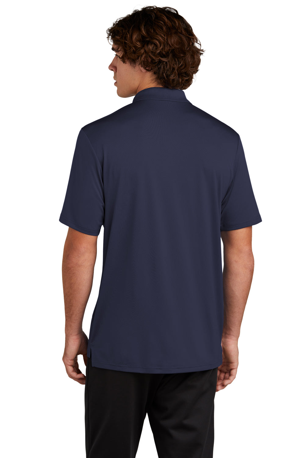 Sport-Tek Mens Sideline Short Sleeve Polo Shirt True Navy Blue Back
