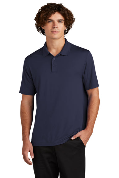 Sport-Tek Mens Sideline Short Sleeve Polo Shirt True Navy Blue Front