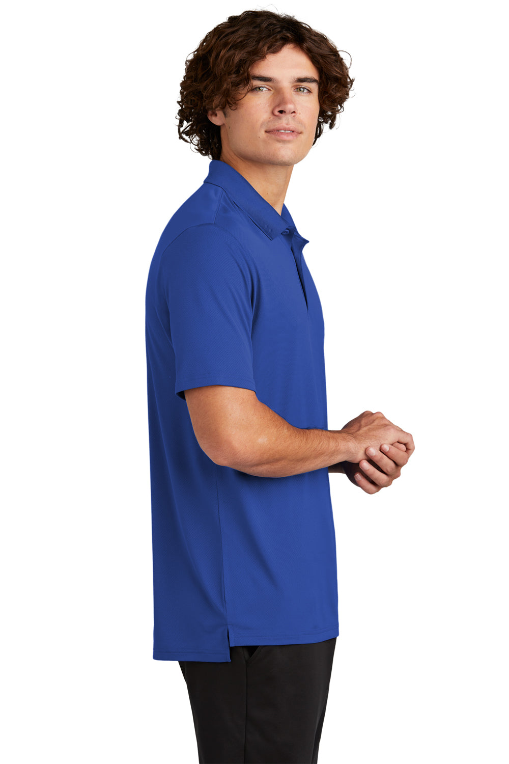 Sport-Tek Mens Sideline Short Sleeve Polo Shirt True Royal Blue Side
