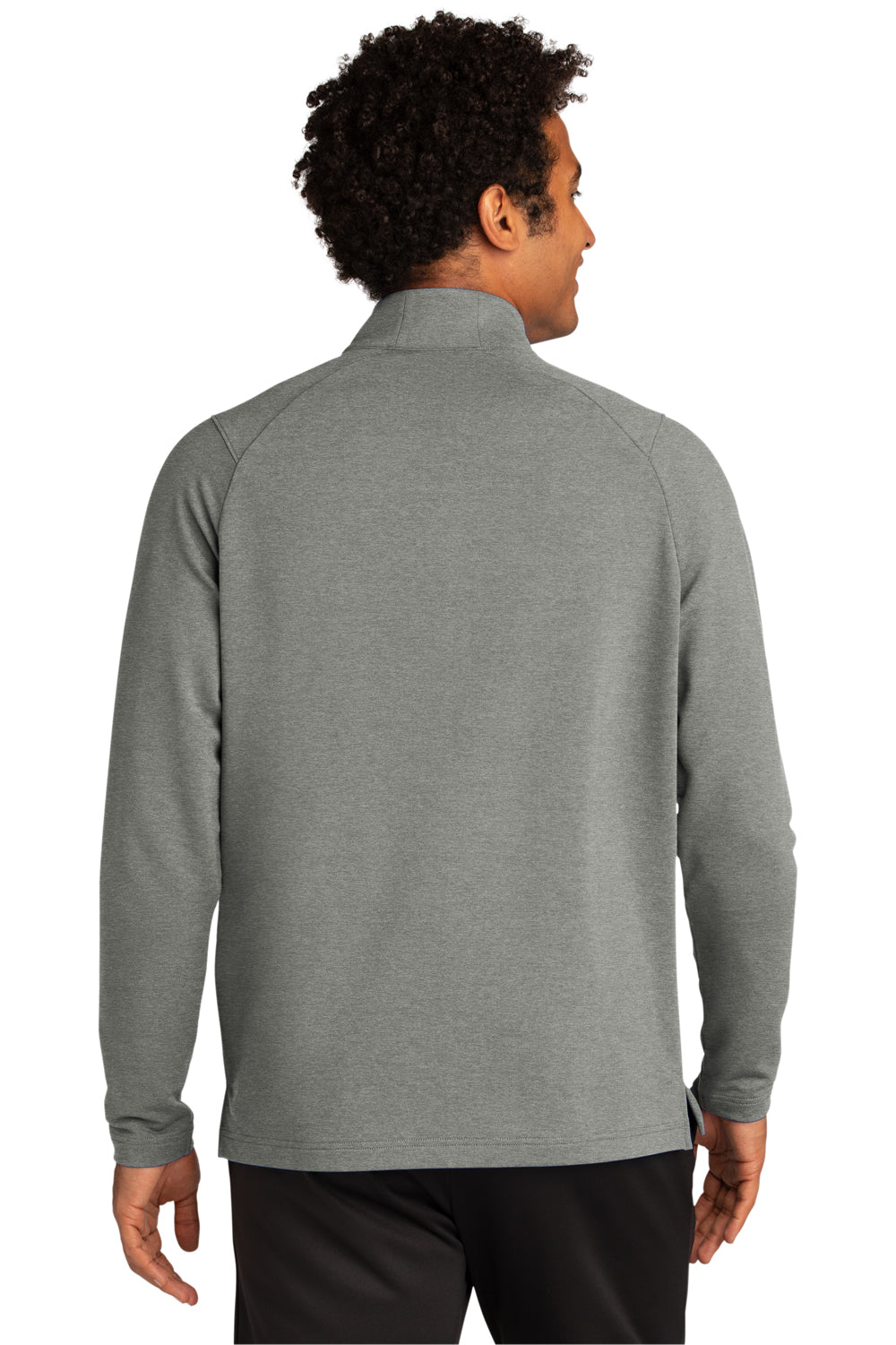 Sport-Tek Mens Flex Fleece 1/4 Zip Sweatshirt Heather Light Grey Side