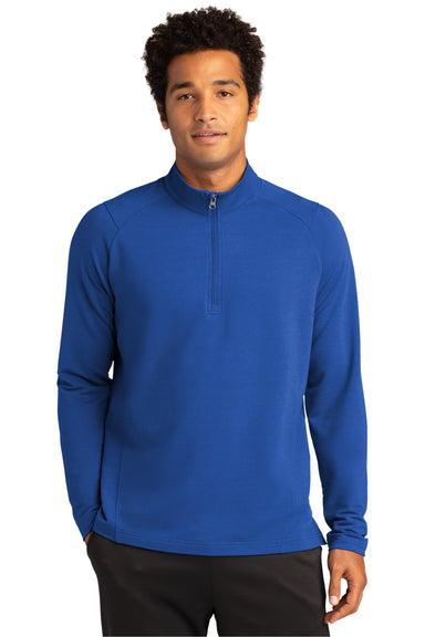 Sport-Tek Mens Flex Fleece 1/4 Zip Sweatshirt True Royal Blue Front