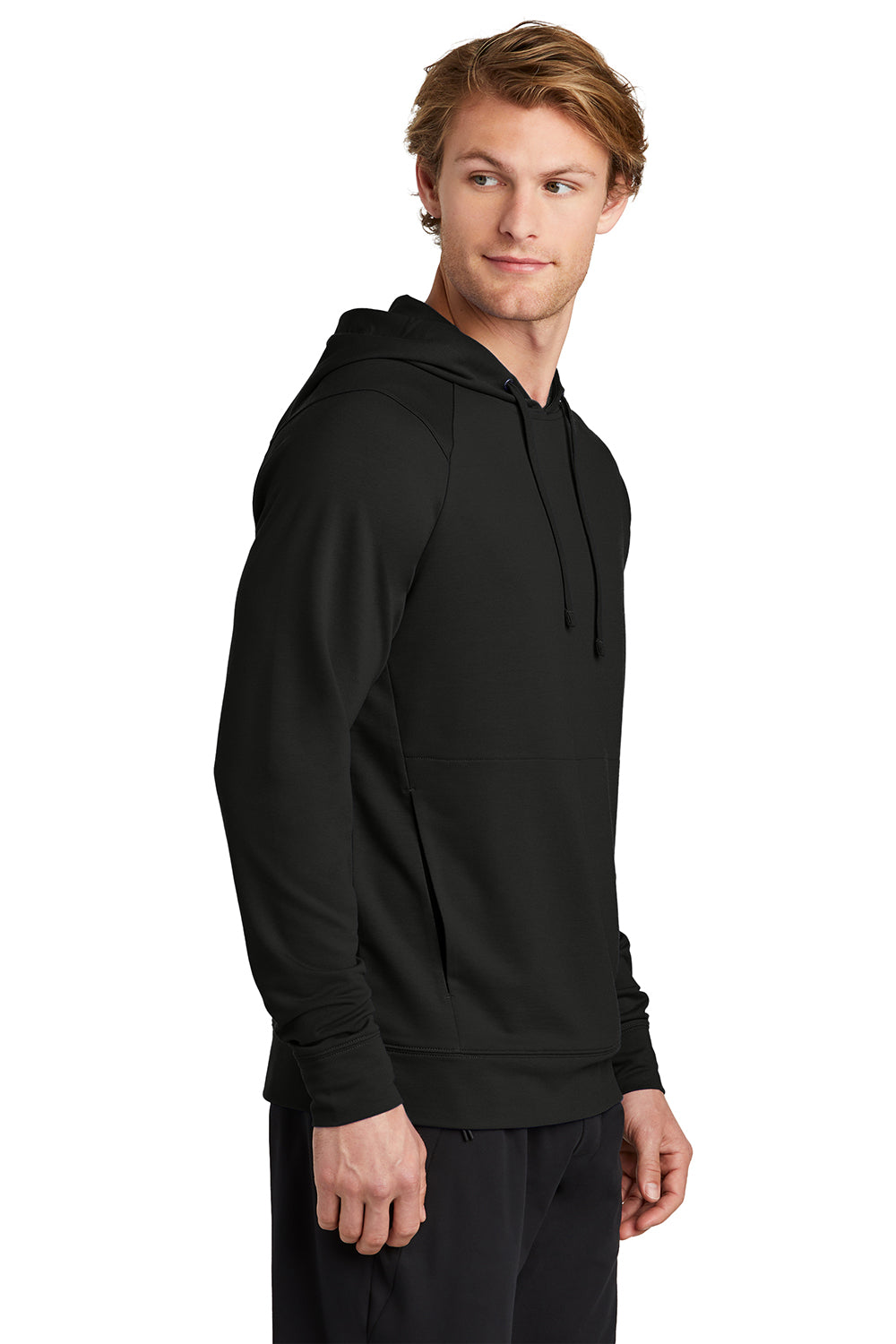 Sport-Tek ST562 Mens Flex Fleece Hooded Sweatshirt Hoodie Black Side