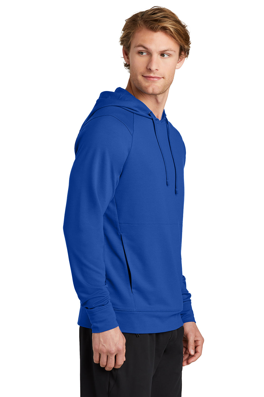 Sport-Tek ST562 Mens Flex Fleece Hooded Sweatshirt Hoodie True Royal Blue Side
