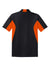 Sport-Tek ST655 Mens Sport-Wick Moisture Wicking Short Sleeve Polo Shirt Black/Orange Flat Back