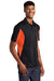 Sport-Tek ST655 Mens Sport-Wick Moisture Wicking Short Sleeve Polo Shirt Black/Orange 3Q