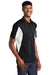 Sport-Tek Mens Sport-Wick Moisture Wicking Short Sleeve Polo Shirt Black/White 3Q