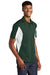 Sport-Tek Mens Sport-Wick Moisture Wicking Short Sleeve Polo Shirt Forest Green/White 3Q