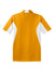 Sport-Tek Mens Sport-Wick Moisture Wicking Short Sleeve Polo Shirt Gold/White Flat Back