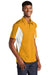 Sport-Tek Mens Sport-Wick Moisture Wicking Short Sleeve Polo Shirt Gold/White 3Q