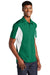 Sport-Tek Mens Sport-Wick Moisture Wicking Short Sleeve Polo Shirt Kelly Green/White 3Q