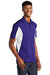 Sport-Tek Mens Sport-Wick Moisture Wicking Short Sleeve Polo Shirt Purple/White 3Q