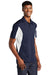Sport-Tek Mens Sport-Wick Moisture Wicking Short Sleeve Polo Shirt True Navy Blue/White 3Q
