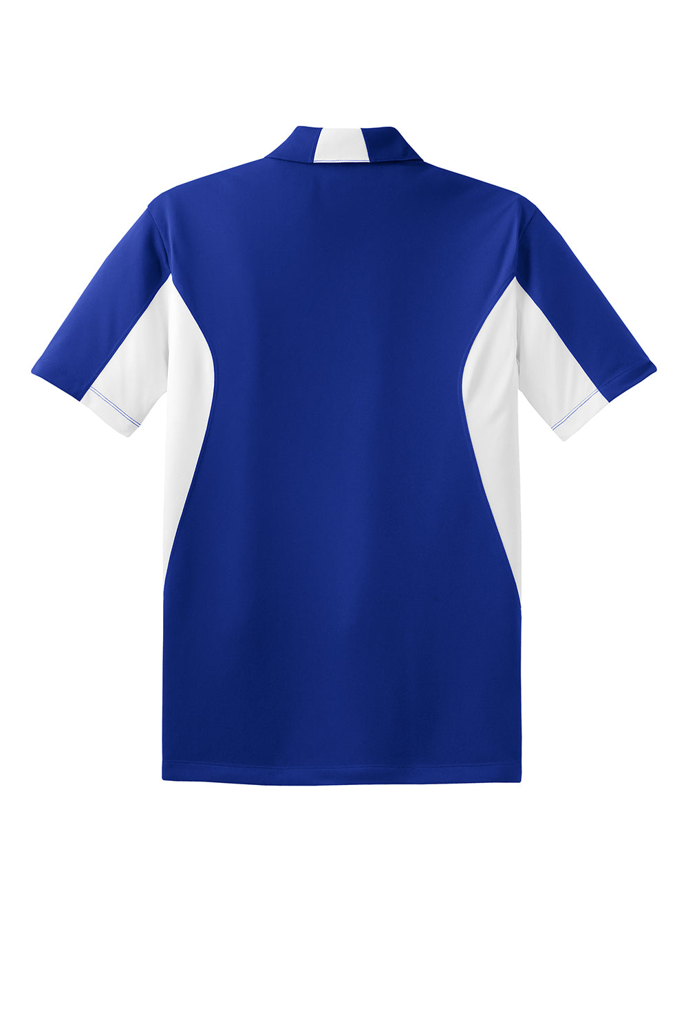 Sport-Tek Mens Sport-Wick Moisture Wicking Short Sleeve Polo Shirt True Royal Blue/White Flat Back