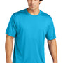 Sport-Tek Mens Re-Compete Moisture Wicking Short Sleeve Crewneck T-Shirt - Atomic Blue