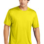 Sport-Tek Mens Re-Compete Moisture Wicking Short Sleeve Crewneck T-Shirt - Neon Yellow