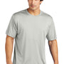 Sport-Tek Mens Re-Compete Moisture Wicking Short Sleeve Crewneck T-Shirt - Silver Grey