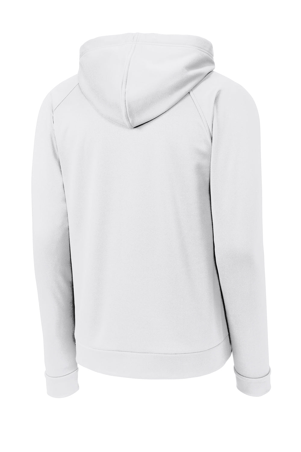 Sport-Tek ST730 Mens Re-Compete Fleece Hooded Sweatshirt Hoodie White Flat Back