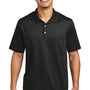 Sport-Tek Mens Moisture Wicking Micropique Short Sleeve Polo Shirt - Black