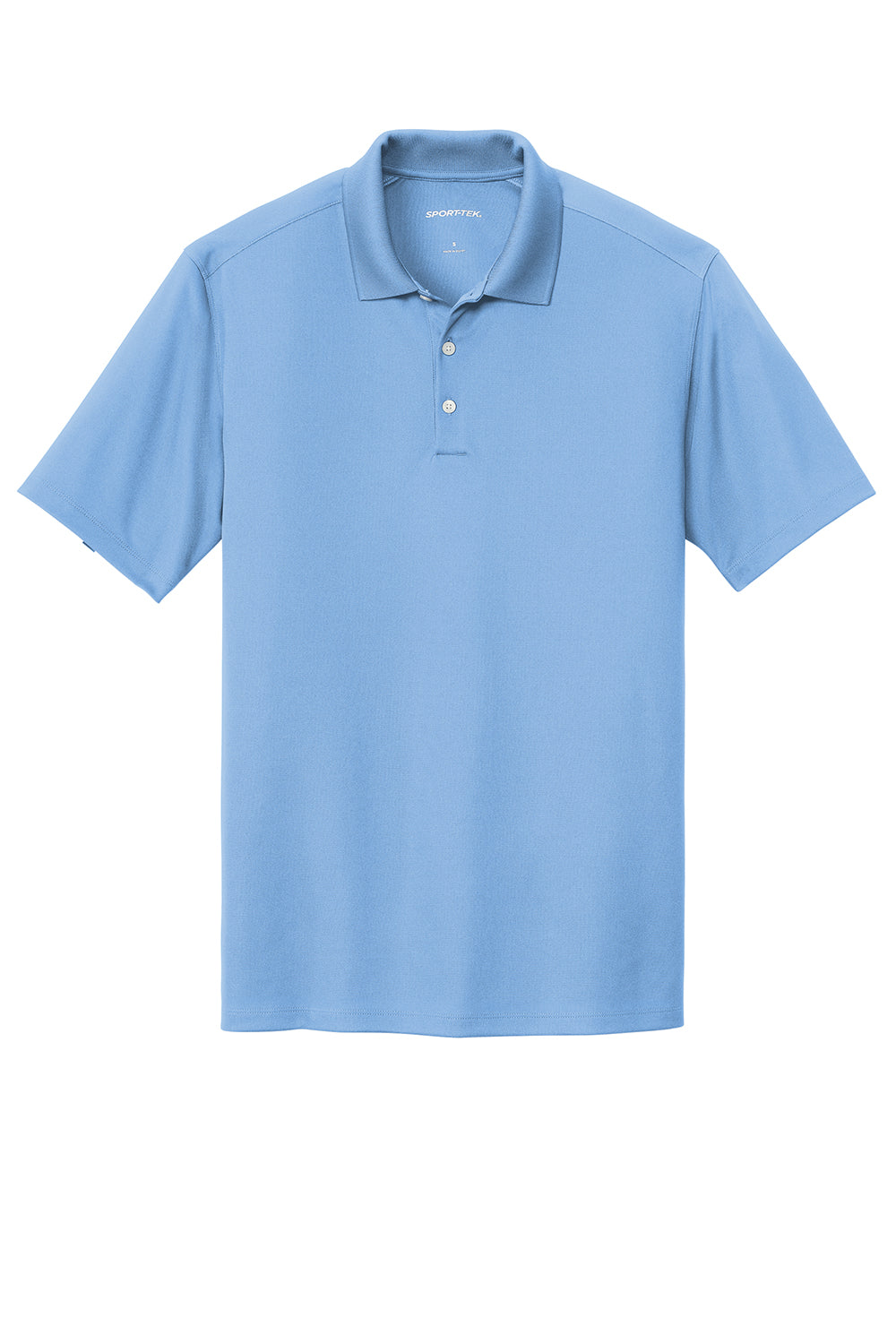 Sport-Tek ST740 Mens UV Micropique Short Sleeve Polo Shirt Carolina Blue Flat Front