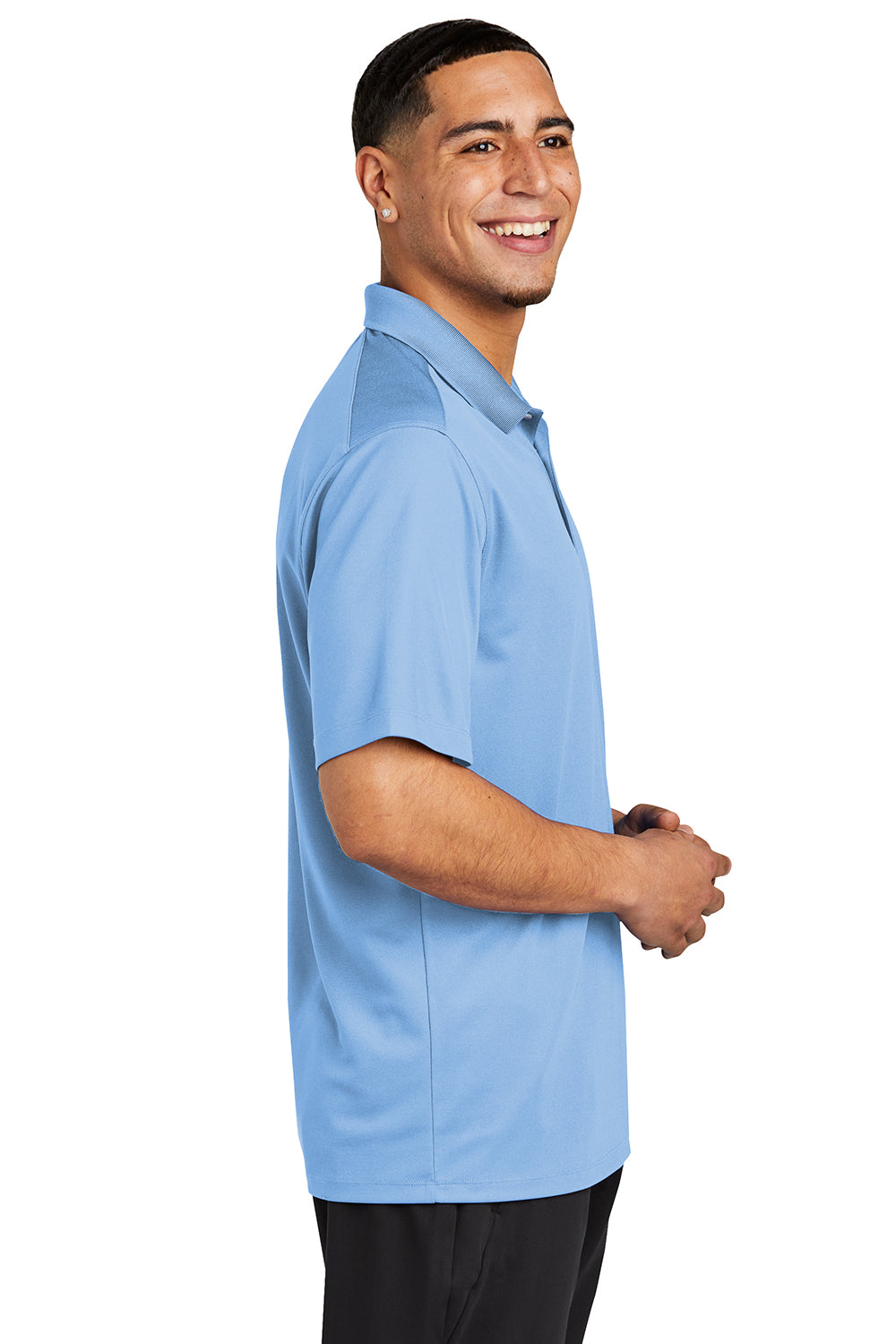 Sport-Tek ST740 Mens UV Micropique Short Sleeve Polo Shirt Carolina Blue Side