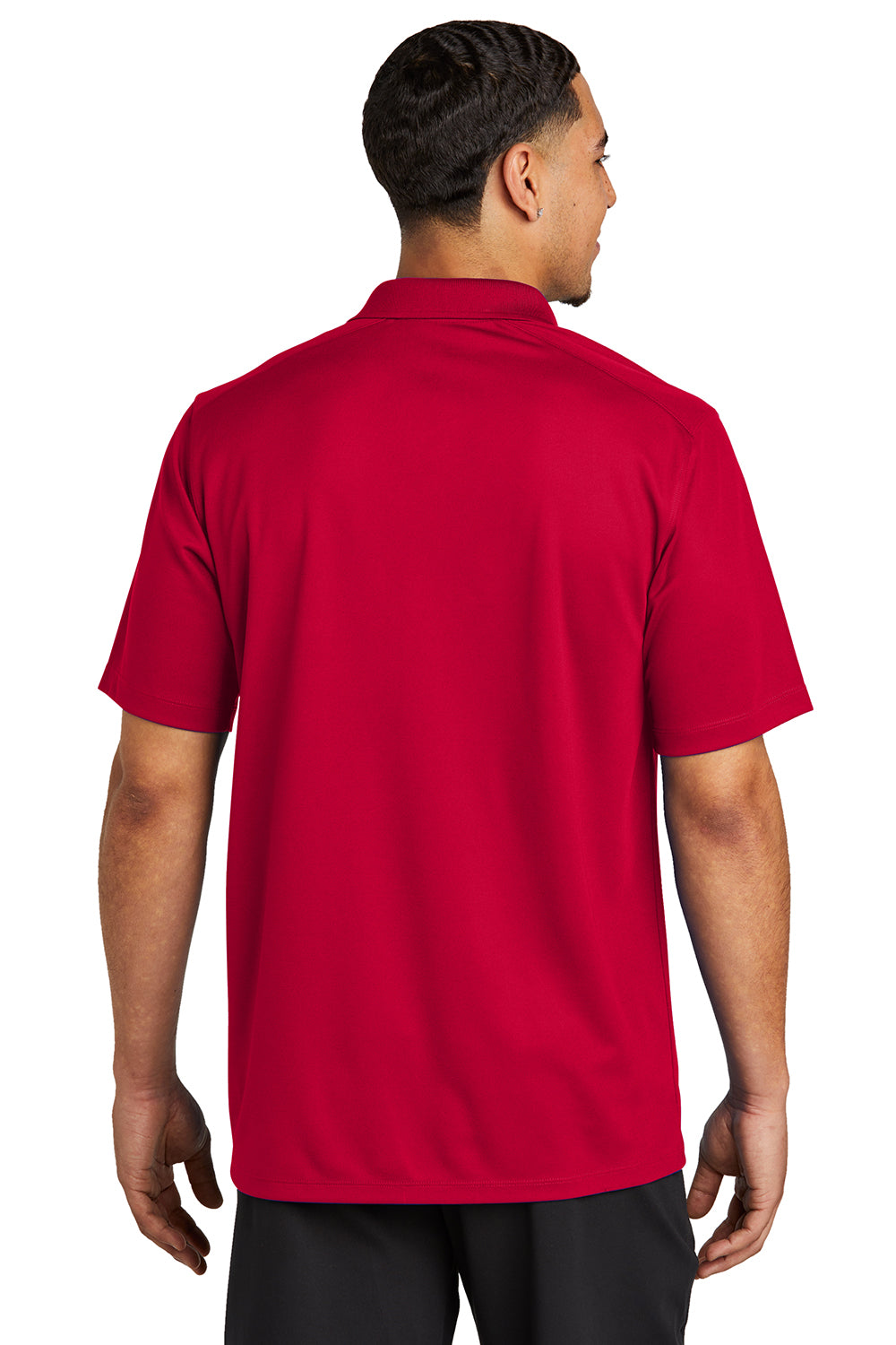 Sport-Tek ST740 Mens UV Micropique Short Sleeve Polo Shirt Deep Red Back