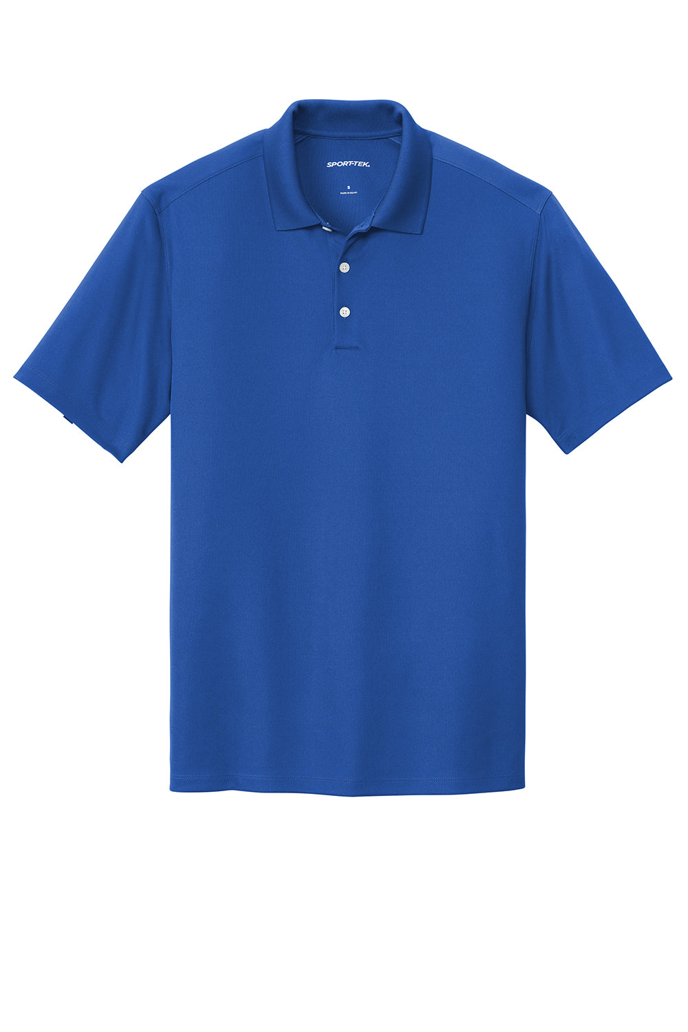 Sport-Tek ST740 Mens UV Micropique Short Sleeve Polo Shirt True Royal Blue Flat Front