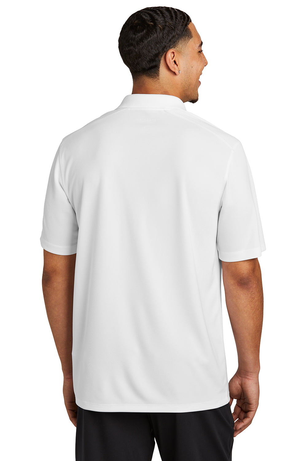 Sport-Tek ST740 Mens UV Micropique Short Sleeve Polo Shirt White Back