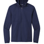 Sport-Tek Mens Wind & Water Resistant Full Zip Hooded Soft Shell Jacket - True Navy Blue