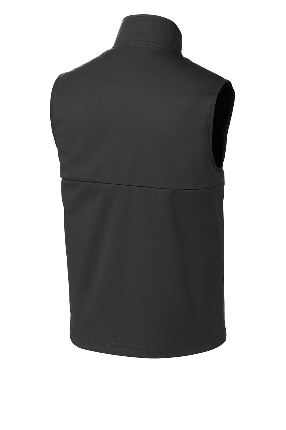 Sport-Tek ST981 Mens Full Zip Soft Shell Vest Deep Black Flat Back