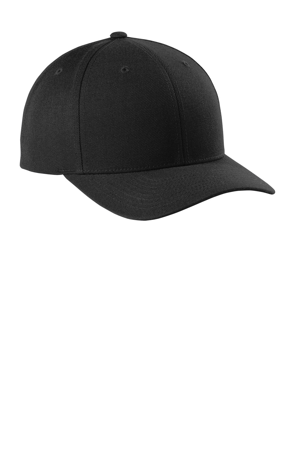 Sport-Tek STC43 Curve Bill Snapback Hat Black Front