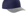 Sport-Tek Mens Curve Bill Snapback Hat - True Navy Blue/Heather Grey