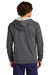 Sport-Tek STF201 Mens Drive Fleece Full Zip Hooded Sweatshirt Hoodie Heather Graphite Grey Back